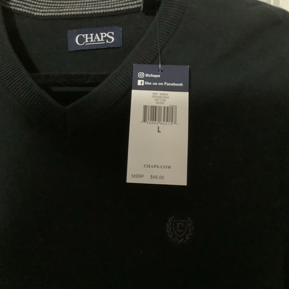 Chaps Black Knit Vest - Picture 5 of 6